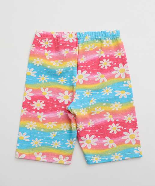 Conjunto Infantil Estampa Flores Marisa Tam 4 a 10 Amarelo