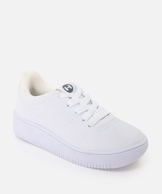 Tênis Infantil Casual Recorte Textura Branco
