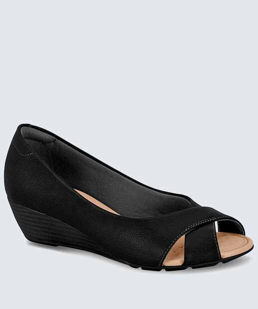 Peep Toe Feminino Salto Anabela Tiras Modare 
