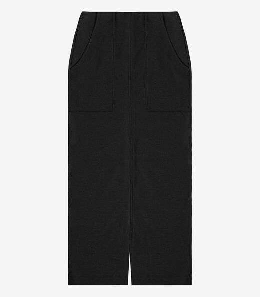 Saia Midi Com Bolso Endless Preto