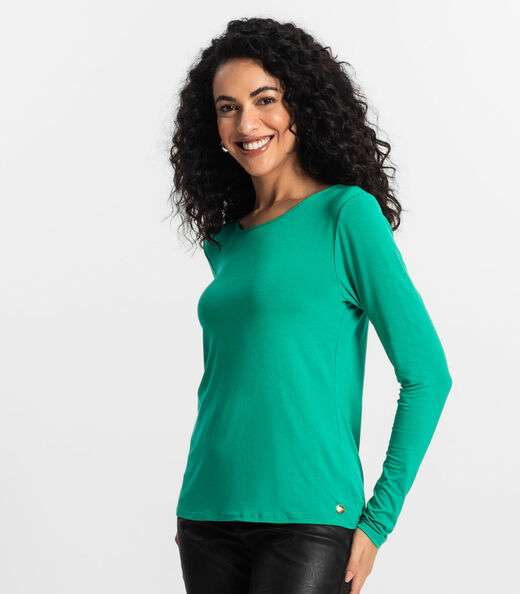 Blusa Feminina Manga Longa Rovitex Verde