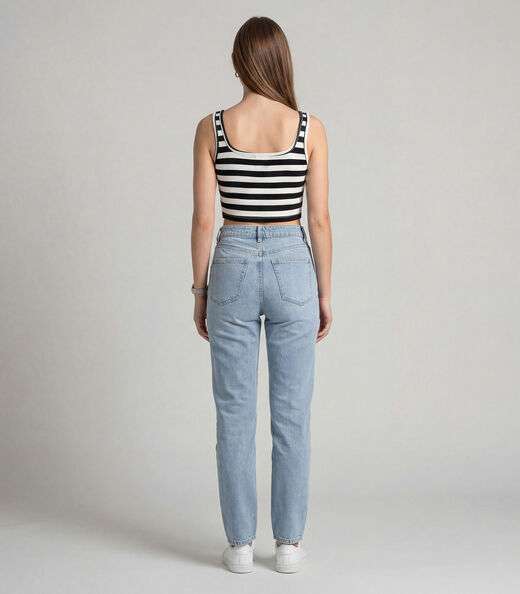 Top Feminino Regata Em Ribana Infinita Cor Preto