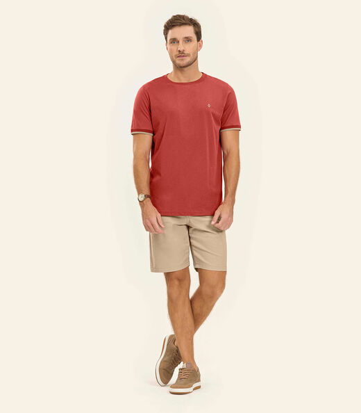 Camiseta Meia Malha Masculina Diametro Laranja