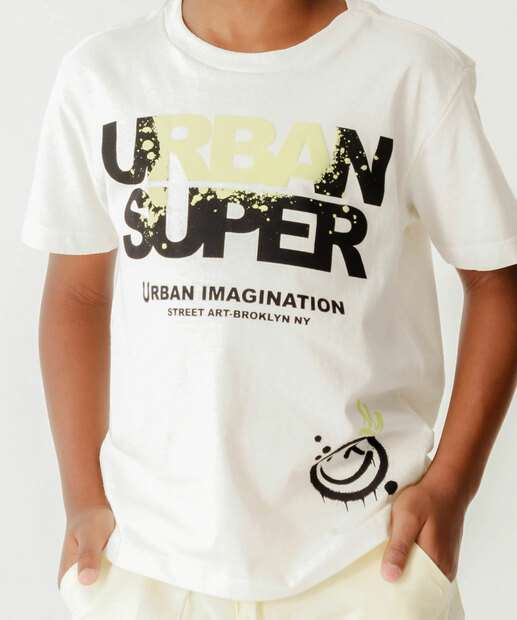 Camiseta Infantil Manga Curta Estampada MR Tam 4 a 10