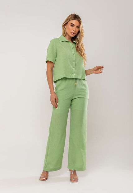 Image_Conjunto Camisa Manga Curta e Calça Pantalona Verde Salvatore