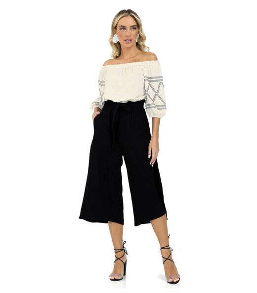 Calça Feminina Pantacourt Viscose Modena Endless Preto