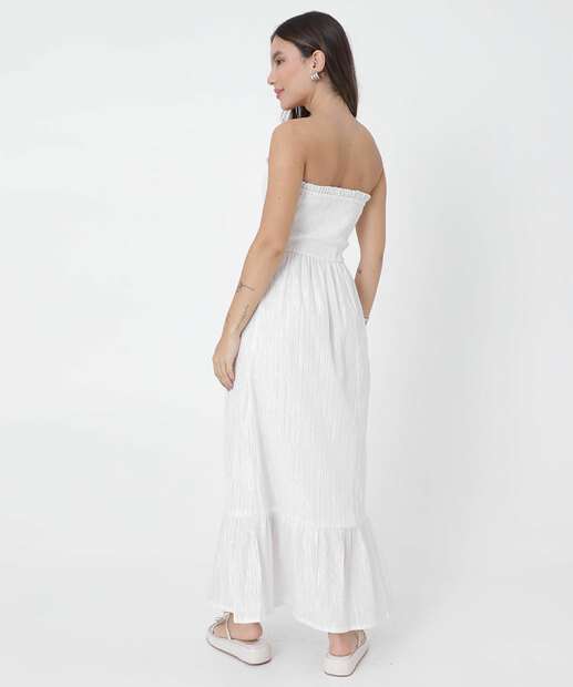 Vestido Longo Feminino Tomara Que Caia Brilho Lurex Marisa