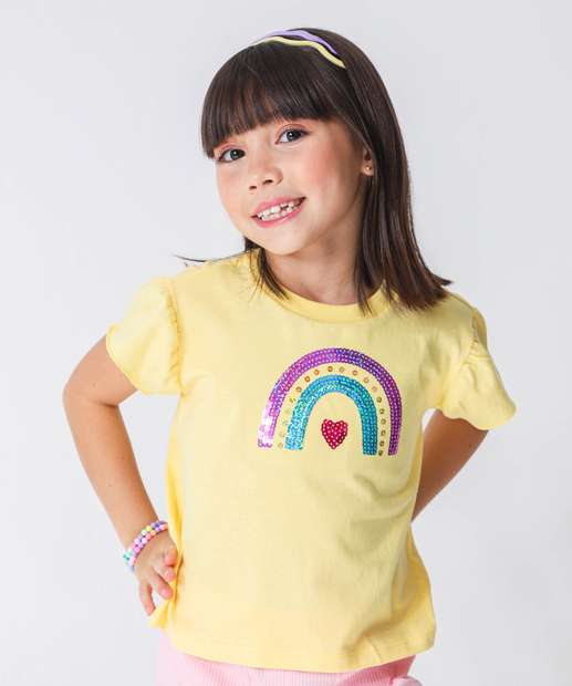 Image_Blusa Infantil Paetês e Brinde Marisa Tam 4 a 10 Amarelo