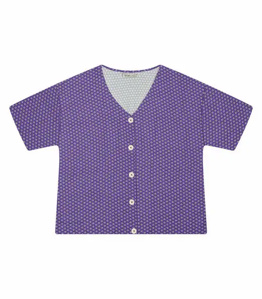 Camisa Feminina Plus Size Estampada Secret Glam Roxo