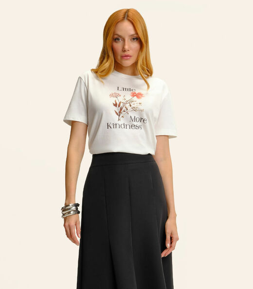 Image_Camiseta T-shirt Feminina Com Estampa Endless Bege