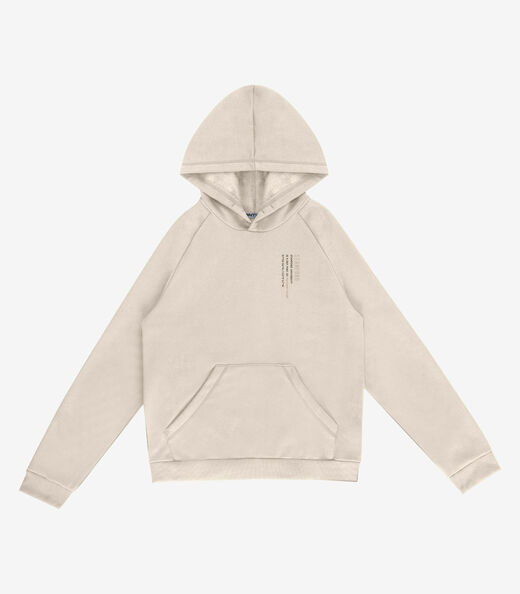 Blusão Juvenil Moletom Com Capuz Minty Bege