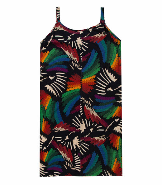 Vestido Estampado Rovitex Preto
