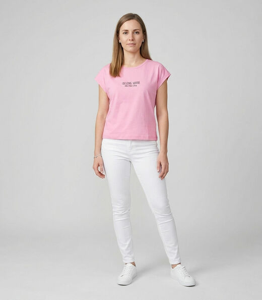 Blusa Feminina Com Estampa Localizada Infinita Cor Rosa