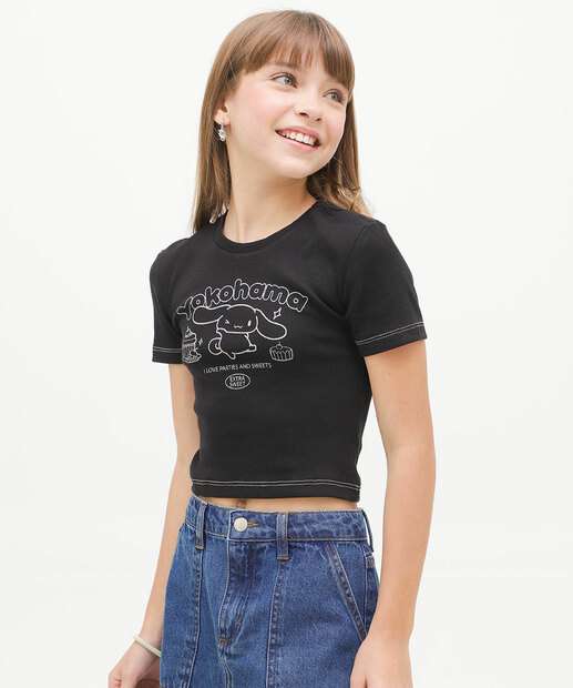 Blusa Juvenil Cropped Yokohhama Sanrio Tam 10 a 16