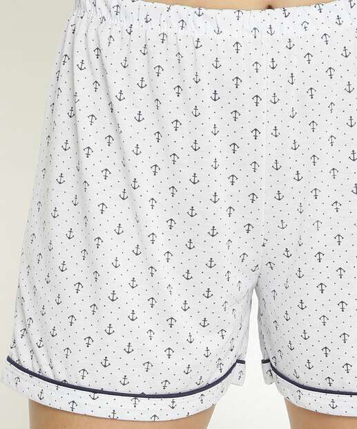 Pijama Feminino Estampa Âncora Manga Curta Marisa