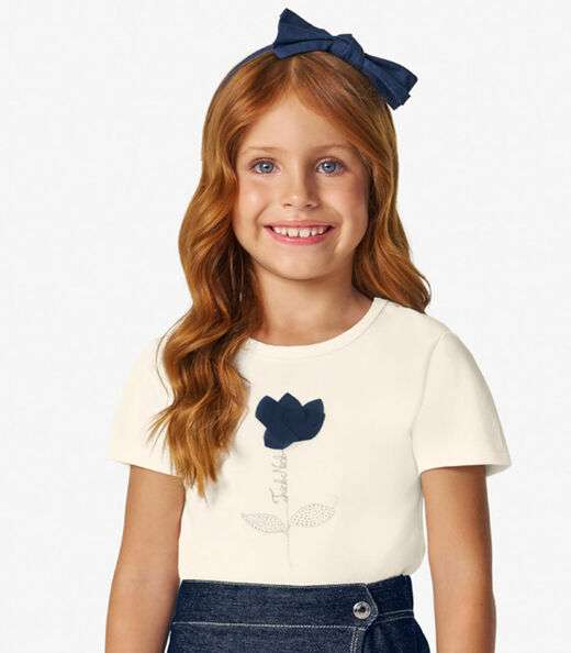 Conjunto Infantil Blusa com Shorts Saia Trick Nick Off White