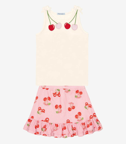 Conjunto Infantil Regata Com Saia Trick Nick Bege