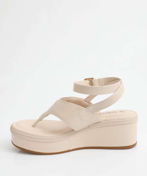 Sandália Feminina Flatform Verniz Bebecê Off White