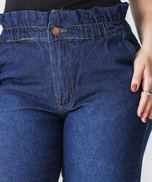 Calça Jeans Feminina Clochard Bolsos Azul