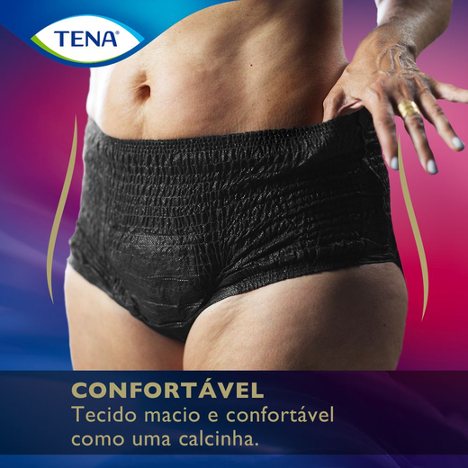 Kit 4 Fraldas Adulto Tena Pants Discreet Black G/Eg 8 Unidades cada