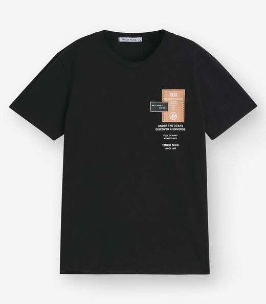 Camiseta Menino em Meia Malha Trick Nick Preto