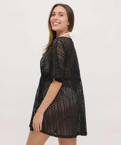 Vestido Saída De Praia Feminino Amarração Marisa