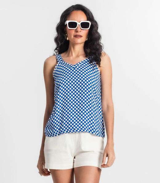 Image_Regata Feminina Quadriculada Infinita Cor Azul