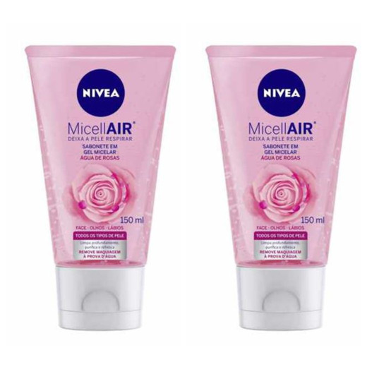 Image_Kit c/2 Sabonetes Gel Facial Nivea Micellair Água De Rosas 150ml