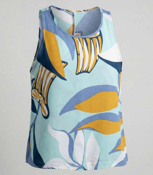 Regata Feminina Em Viscose Infinita Cor Azul