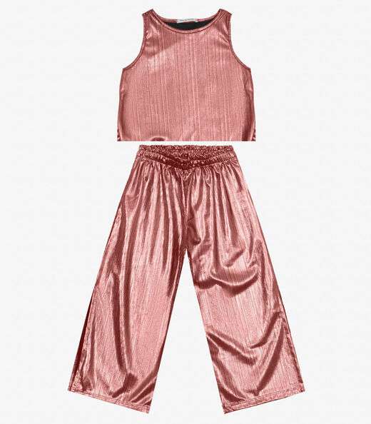 Conjunto Feminino Blusa com Pantacourt Trick Nick Cinza