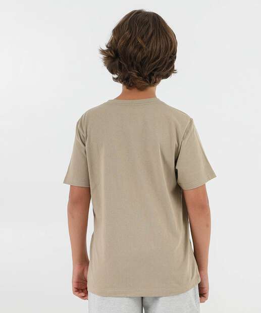 Camiseta Juvenil Manga Curta Estampada Marisa Tam 10 a 16 Cinza