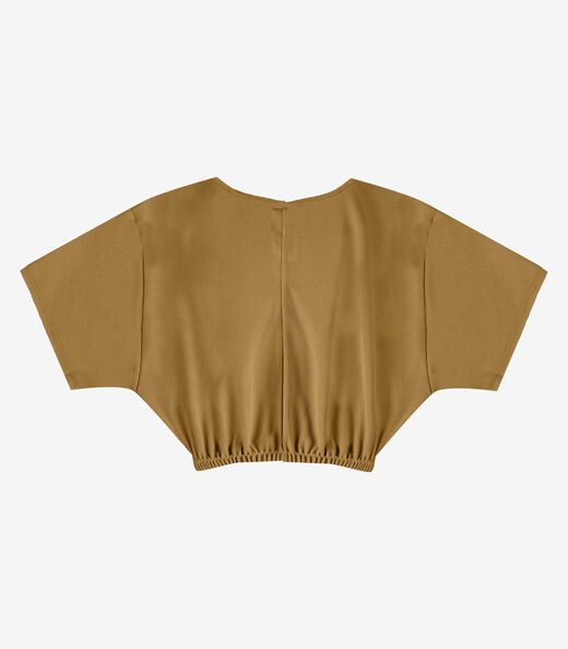 Blusa Feminina Elástico Na Cintura Infinita Cor Marrom