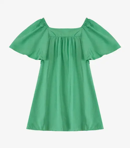 Vestido Infantil em Viscose Infinita Cor Verde