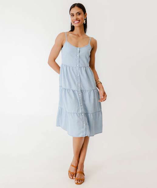 Image_Vestido Feminino Jeans Botões Marisa Azul