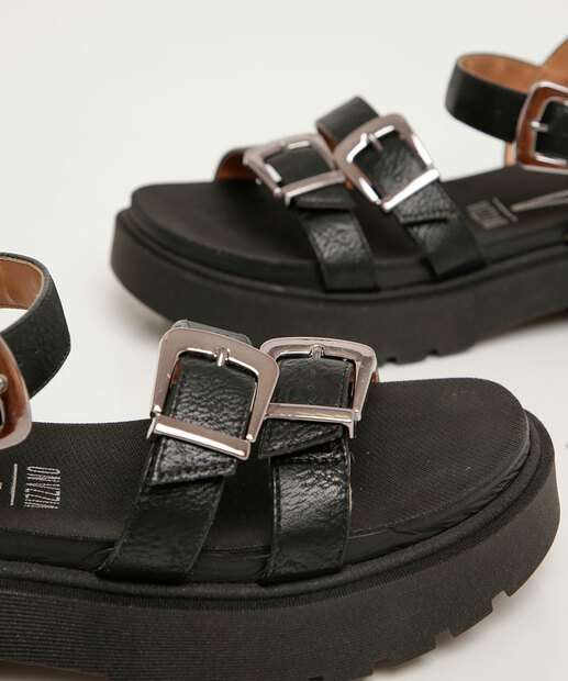 Sandália Flatform Feminina Fivela 