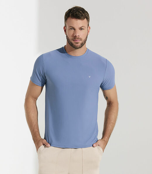 Camiseta Masculina Em Malha Pique Veev Azul