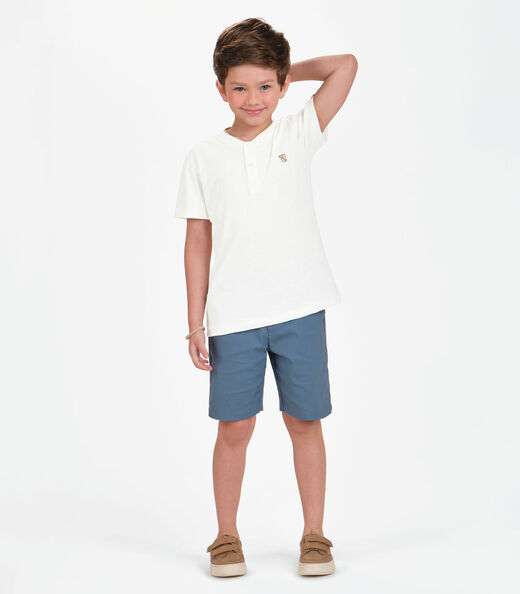 Camiseta Menino em Meia Malha Trick Nick Bege