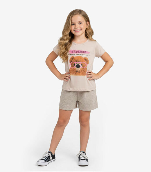 Image_Conjunto Infantil Curto Verão Menina Select Marrom