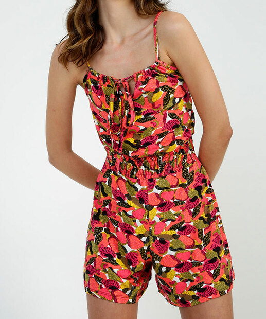 Macaquinho Feminino Estampa Tropical Lastex Marisa