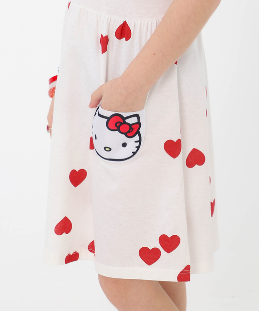 Vestido Infantil Hello Kit Disney Tam 4 a 10 Off White