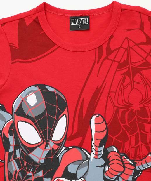 Camiseta Infantil Homem Aranha Marvel Tam 4 a 10 Vermelho