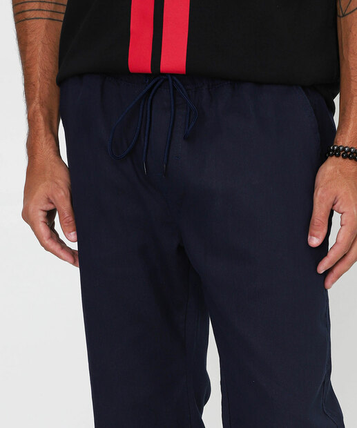 Calça Masculina Jogger Cargo Sarja Azul