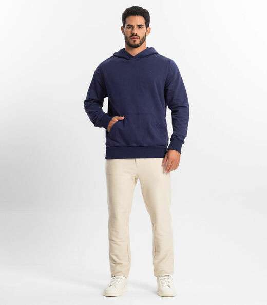 Blusão Masculino Básico com Capuz Diametro Azul