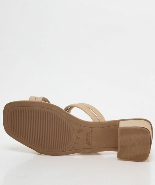 Tamanco Feminino Salto Grosso Tiras Nara Martins Off White