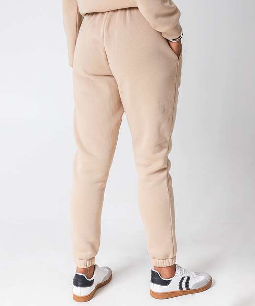 Blusão Feminino Moletom Flanelado Marisa Bege