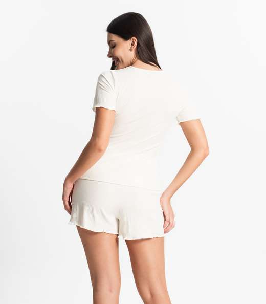 Pijama Feminino Canelado Select Bege