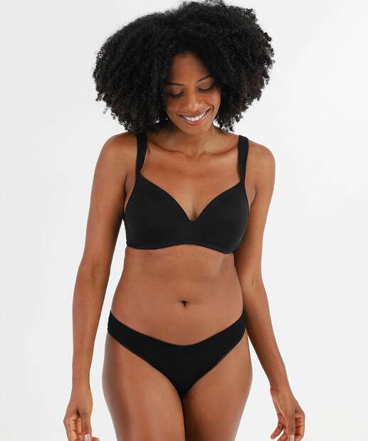 Sutiã Top Com Bojo Alça Reforçada Marisa Preto