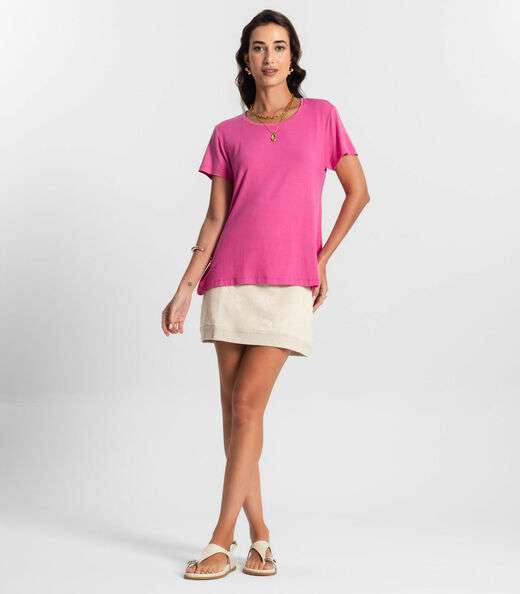 Blusa Feminina manga Curta KO Rosa