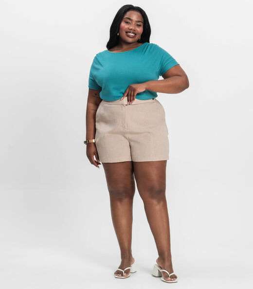 Blusa Lisa Plus Infinita Cor Azul