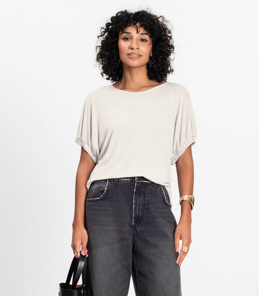 Blusa Feminina Viscose Infinita Cor Bege